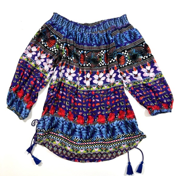 Desigual Andrea Gypsy Off Shoulder Blouse Tunic - Picture 4 of 10